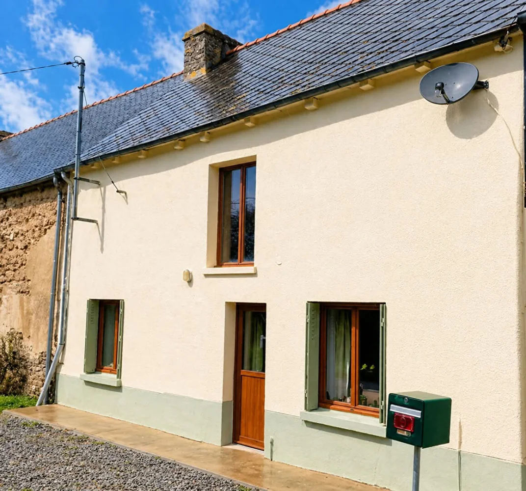 Cottage 1 chambre avec grand jardin et dépendances à Ménéac